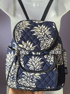 NGil Quilted Navy Pineapple Print Backpack